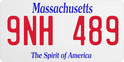 MA license plate 9NH489