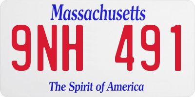 MA license plate 9NH491
