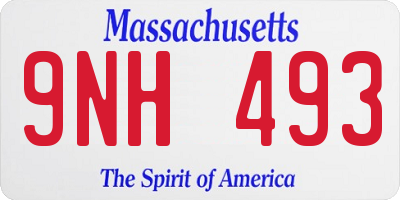 MA license plate 9NH493
