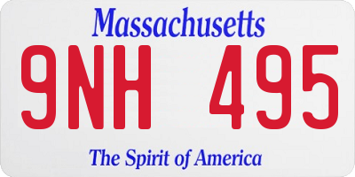 MA license plate 9NH495