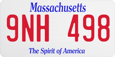 MA license plate 9NH498