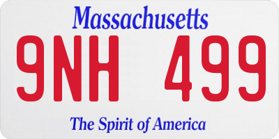 MA license plate 9NH499
