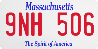 MA license plate 9NH506