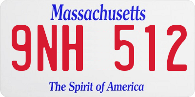 MA license plate 9NH512