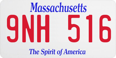 MA license plate 9NH516