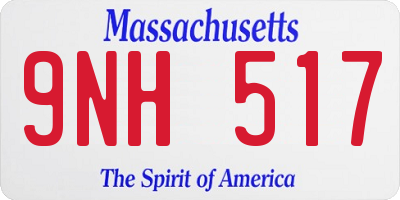 MA license plate 9NH517