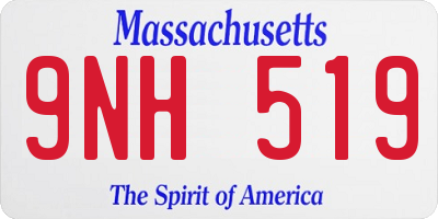MA license plate 9NH519