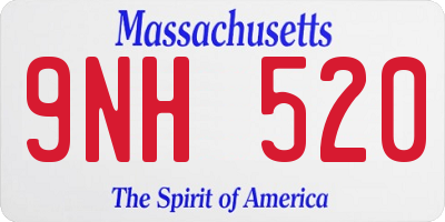 MA license plate 9NH520