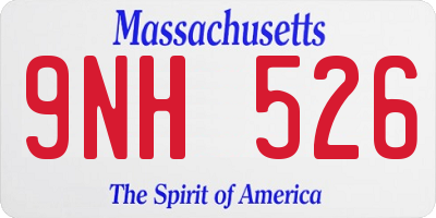 MA license plate 9NH526