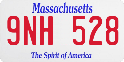MA license plate 9NH528