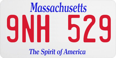 MA license plate 9NH529