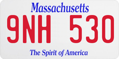 MA license plate 9NH530