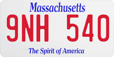 MA license plate 9NH540