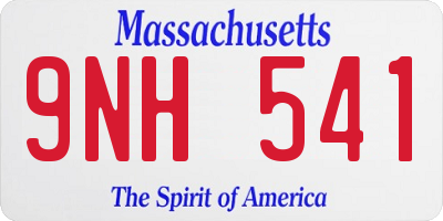 MA license plate 9NH541