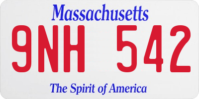 MA license plate 9NH542