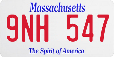 MA license plate 9NH547