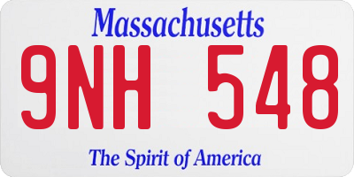 MA license plate 9NH548