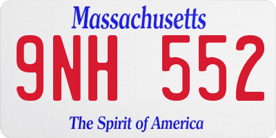 MA license plate 9NH552