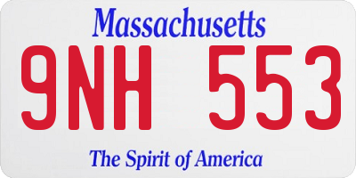 MA license plate 9NH553