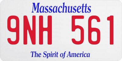 MA license plate 9NH561
