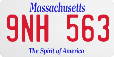 MA license plate 9NH563