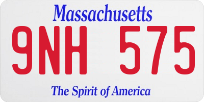 MA license plate 9NH575