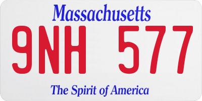 MA license plate 9NH577