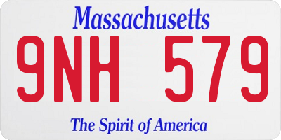MA license plate 9NH579