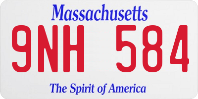 MA license plate 9NH584