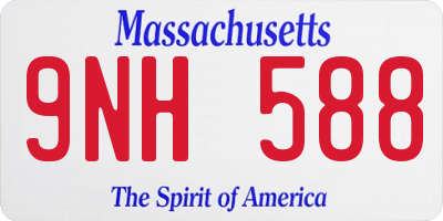 MA license plate 9NH588
