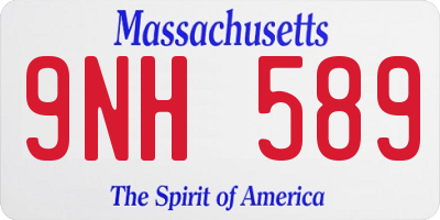 MA license plate 9NH589