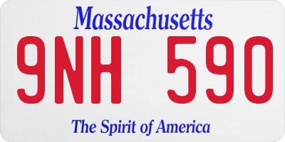 MA license plate 9NH590
