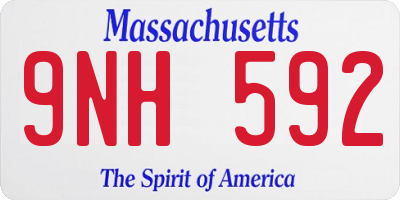 MA license plate 9NH592