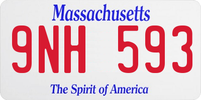 MA license plate 9NH593