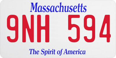 MA license plate 9NH594