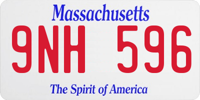 MA license plate 9NH596