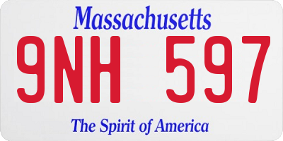 MA license plate 9NH597