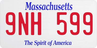 MA license plate 9NH599