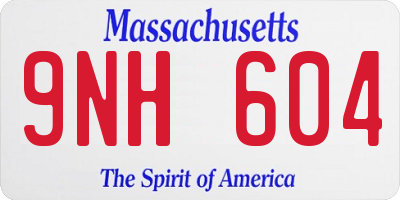 MA license plate 9NH604