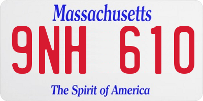 MA license plate 9NH610