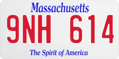 MA license plate 9NH614