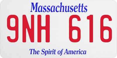 MA license plate 9NH616