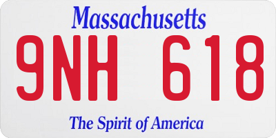 MA license plate 9NH618