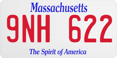 MA license plate 9NH622