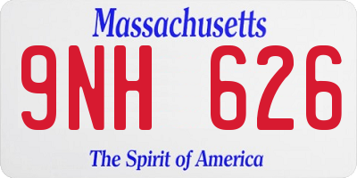 MA license plate 9NH626