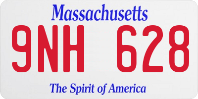 MA license plate 9NH628