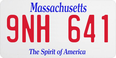 MA license plate 9NH641