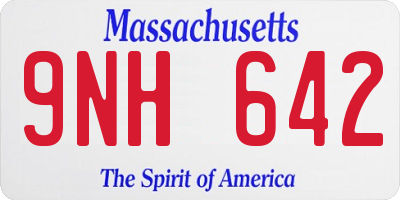MA license plate 9NH642