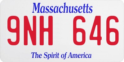 MA license plate 9NH646