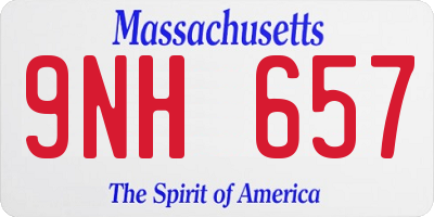 MA license plate 9NH657